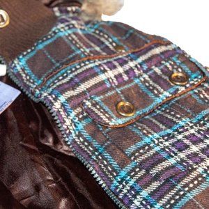 VTG Karisma Plaid Sleeveless Vest Jacket Hoodie